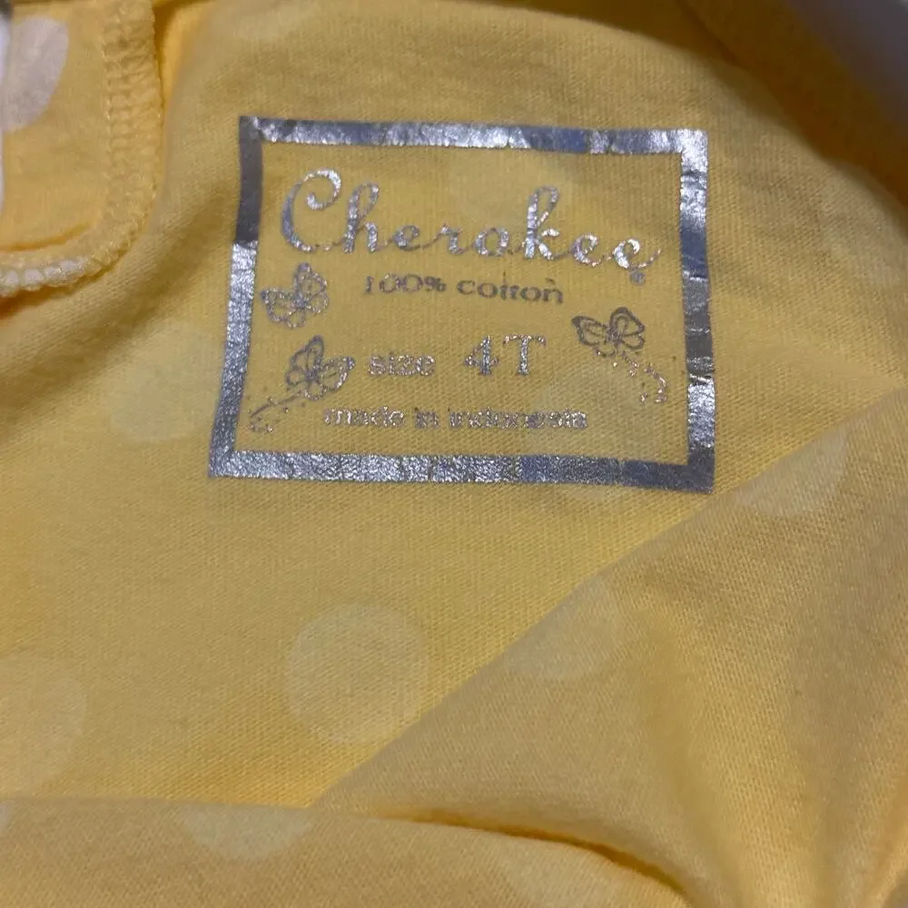 Cherokee Girls Yellow Polka Dot Halter Top & Sandwash Shorts Summer Bundle